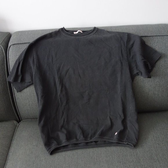 Filatures du Lion Short Sleeve Black Top - Size M - Picture 1 of 11